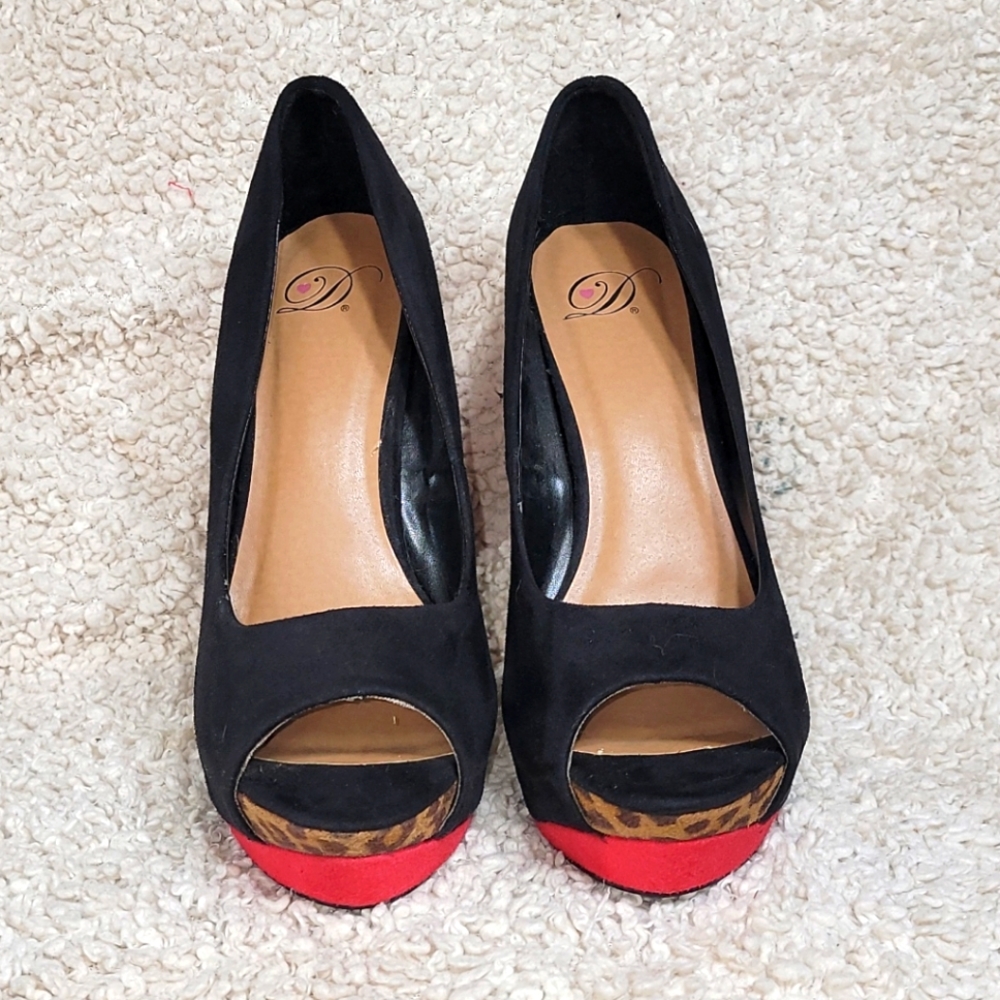 Black and Red platform high heels
